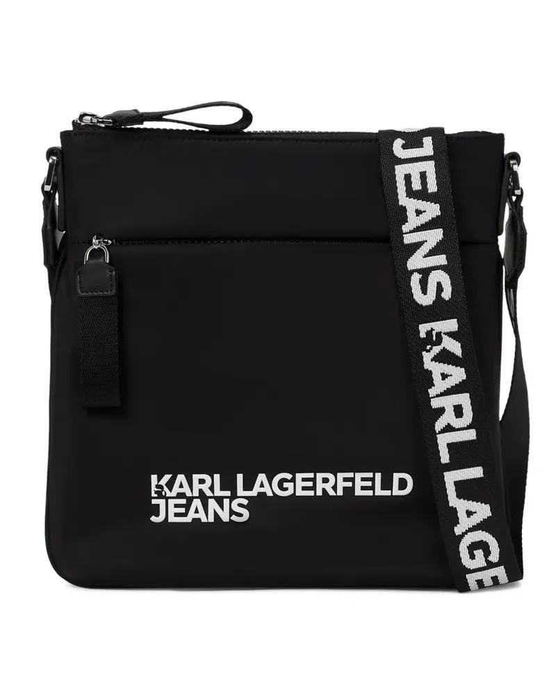 Karl Lagerfeld Kuriertasche mit Logo-Applikation - Schwarz Schwarz