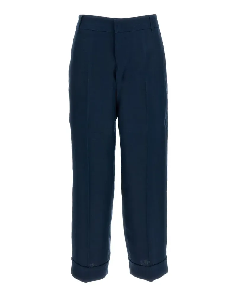 Max Mara Smanselmo Leinen-Hose aus Korbgeflecht - Blau Blau