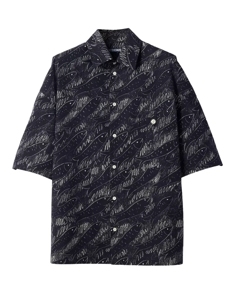 Jacquemus Rio fish-print short-sleeve shirt - Schwarz Schwarz
