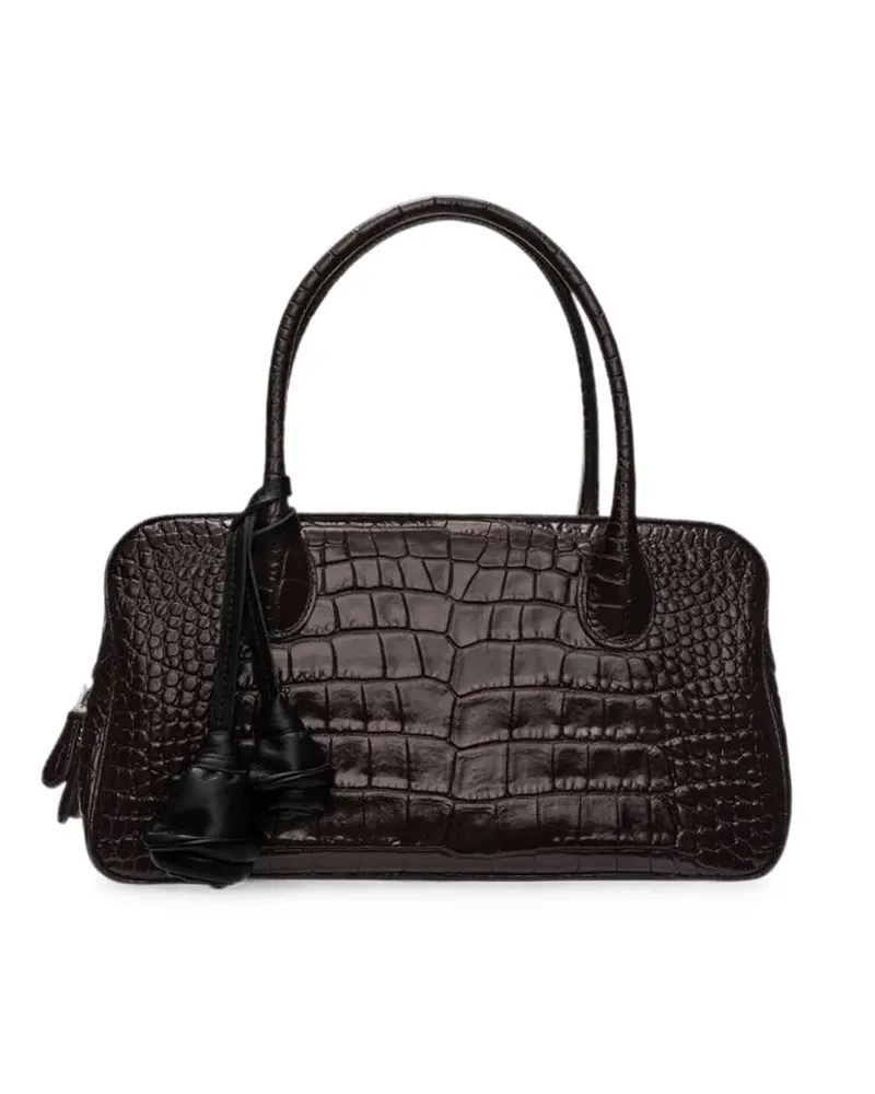 Magda Butrym Brigitte Tote Bag mit Kroko-Effekt - Braun Braun