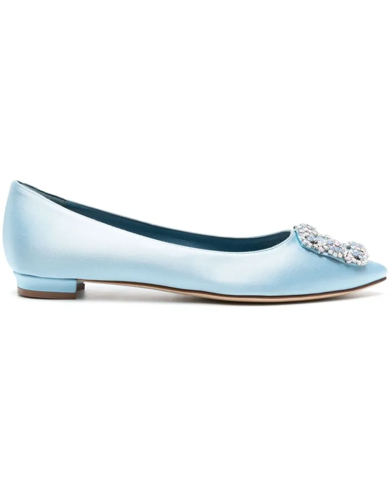 Manolo Blahnik Hangisi Ballerinas Blau