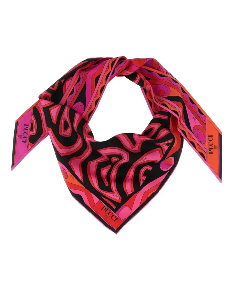 Emilio Pucci labirint-printed triangle scarf - Rosa Rosa