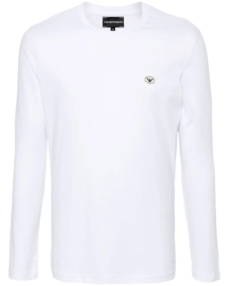 Emporio Armani T-Shirt mit Logo-Patch - Weiß Weiß