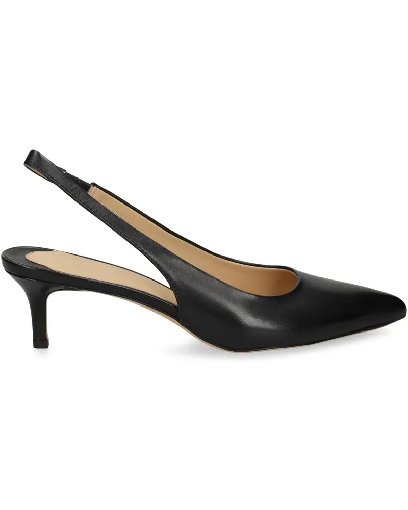 Ralph Lauren Slingback-Pumps aus Leder 50mm - Schwarz Schwarz