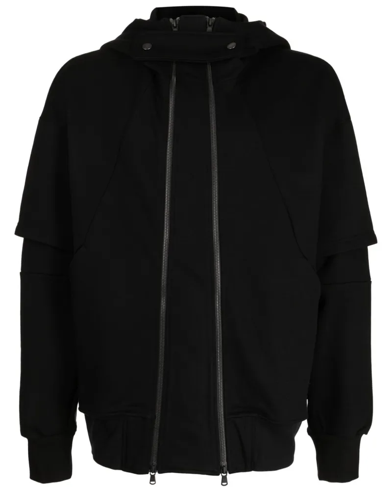 The Viridi-anne Doppelreihige Jacke mit Reißverschluss - Schwarz Schwarz