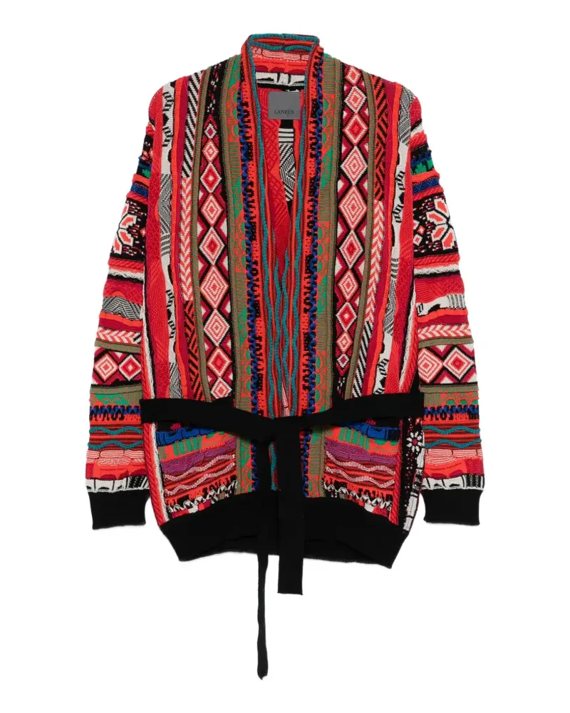 Laneus Cardigan mit Gürtel - Rot Rot