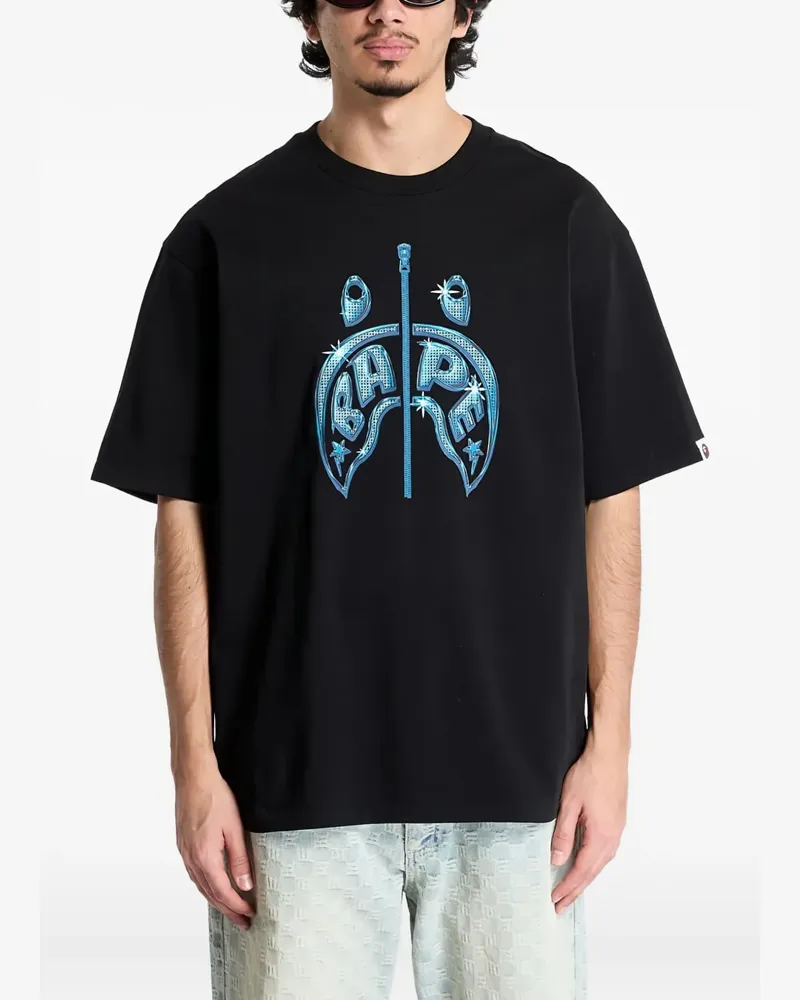 BAPE T-Shirt mit "Shark"-Print - Schwarz Schwarz
