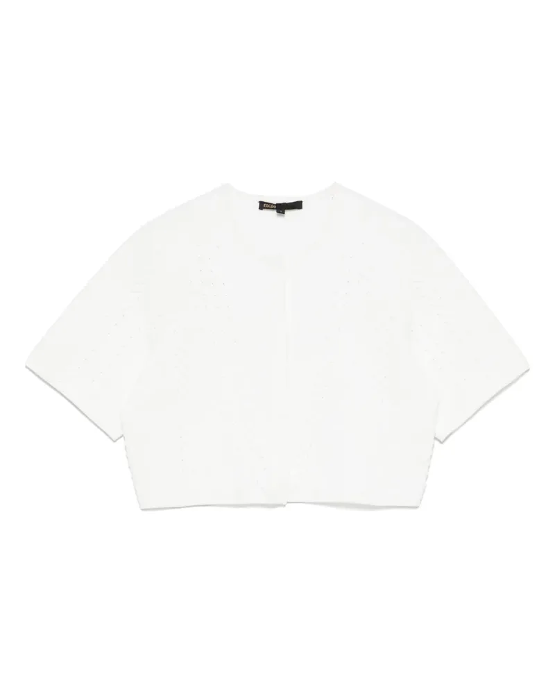 Maje Klassischer Cropped-Cardigan - Weiß Weiß