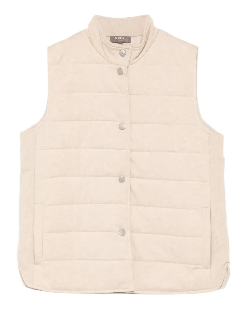 N.Peal Gesteppte Weste mit Knopfleiste - Nude Nude