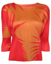 Issey Miyake Plissiertes Piquant Oberteil Rot