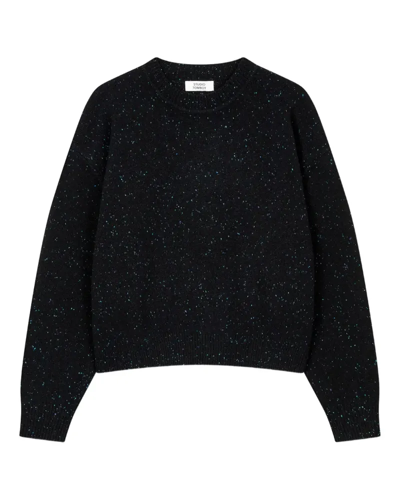 STUDIO TOMBOY Melierter Pullover - Schwarz Schwarz