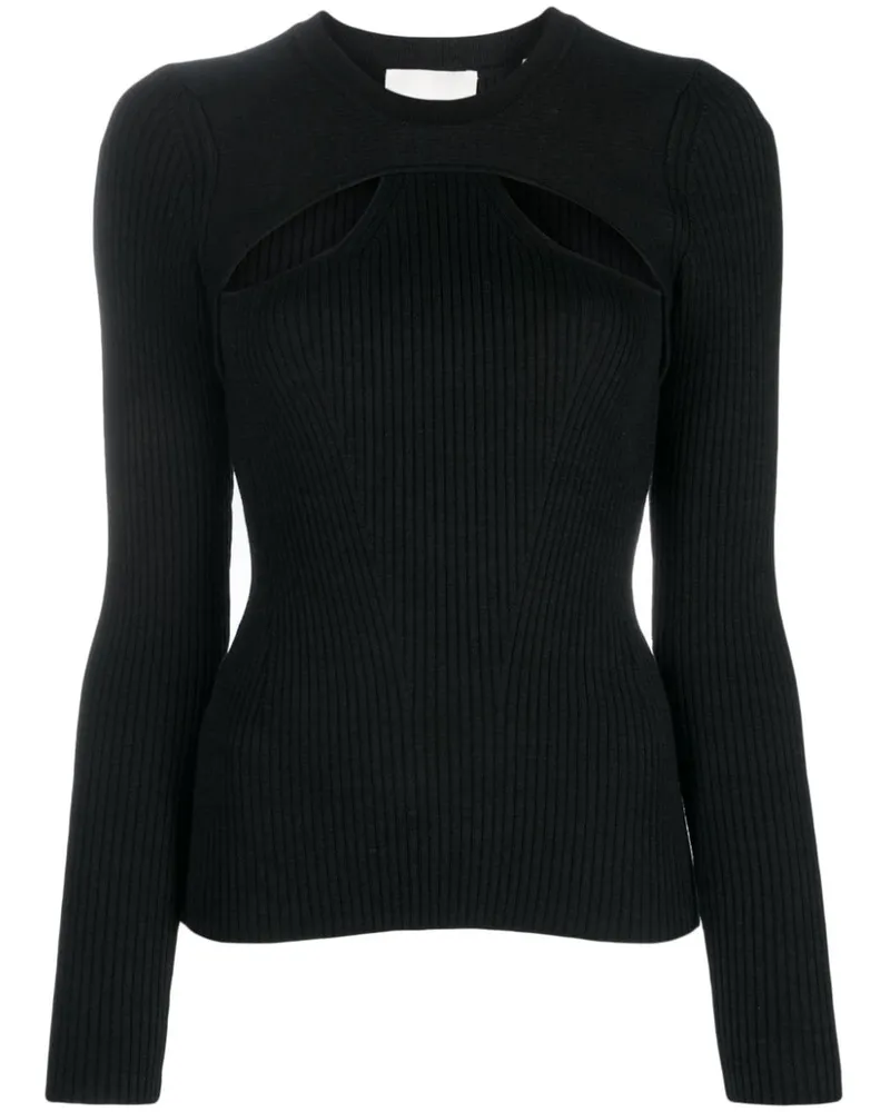 Isabel Marant Geripptes Zana Oberteil mit Cut-Out - Schwarz Schwarz