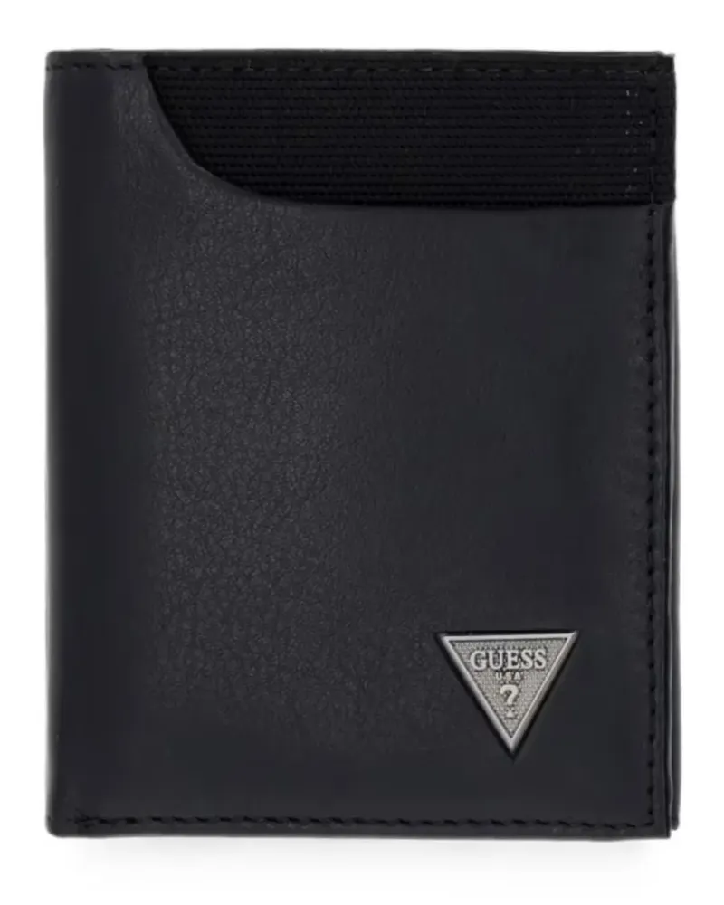 Guess Berna genuine-leather logo wallet - Schwarz Schwarz