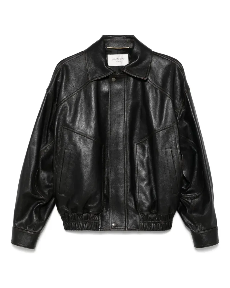 Saint Laurent Bomberjacke aus Leder - Braun Braun