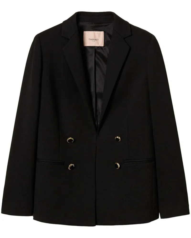 Twin-Set Sakko mit Logo-Knöpfen - Schwarz Schwarz