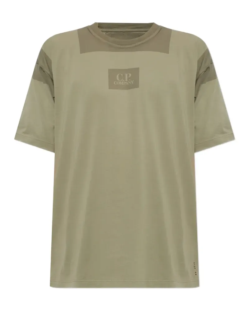C.P. Company 24/1 T-Shirt mit Logo an der Brust - Grün Grün
