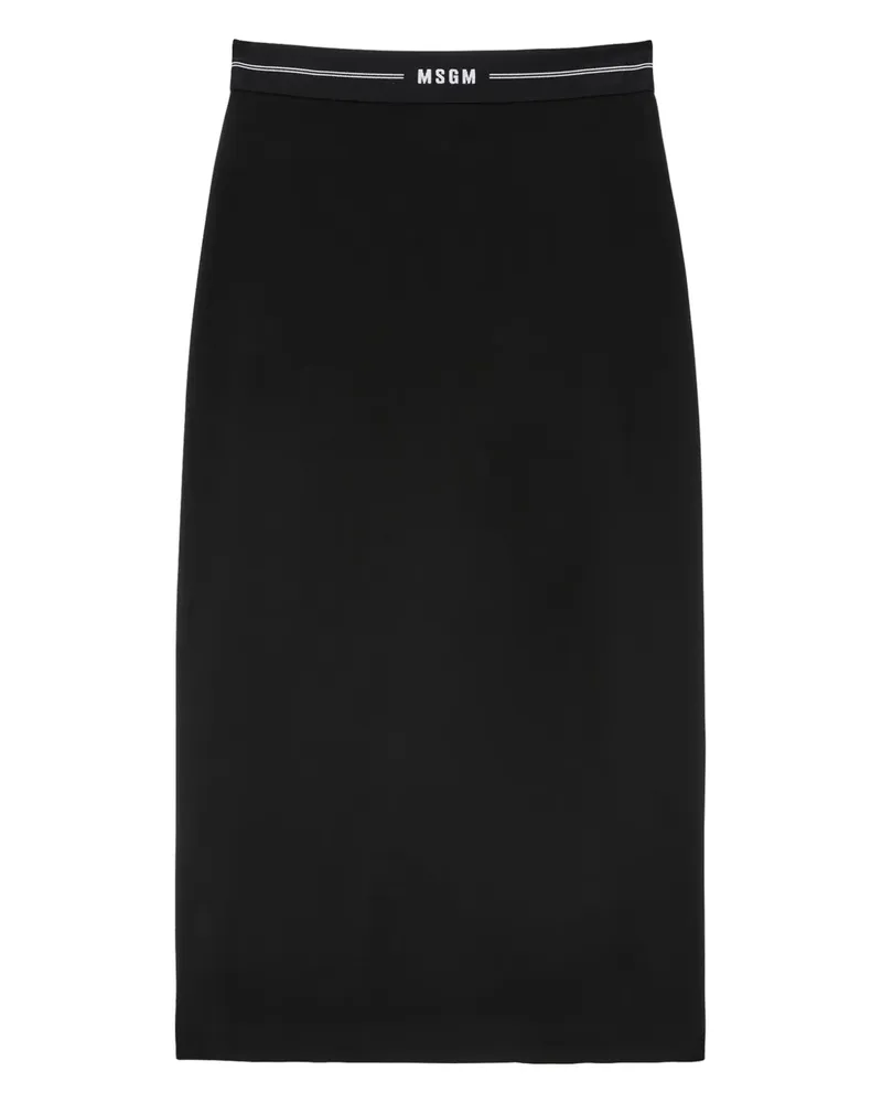 MSGM Rock mit Logo-Band - Schwarz Schwarz