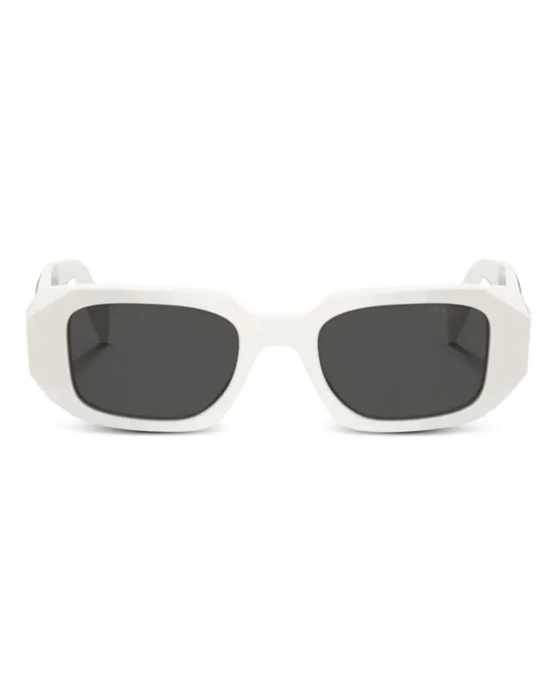 Prada Sonnenbrille mit eckigem Gestell - Weiß Weiß