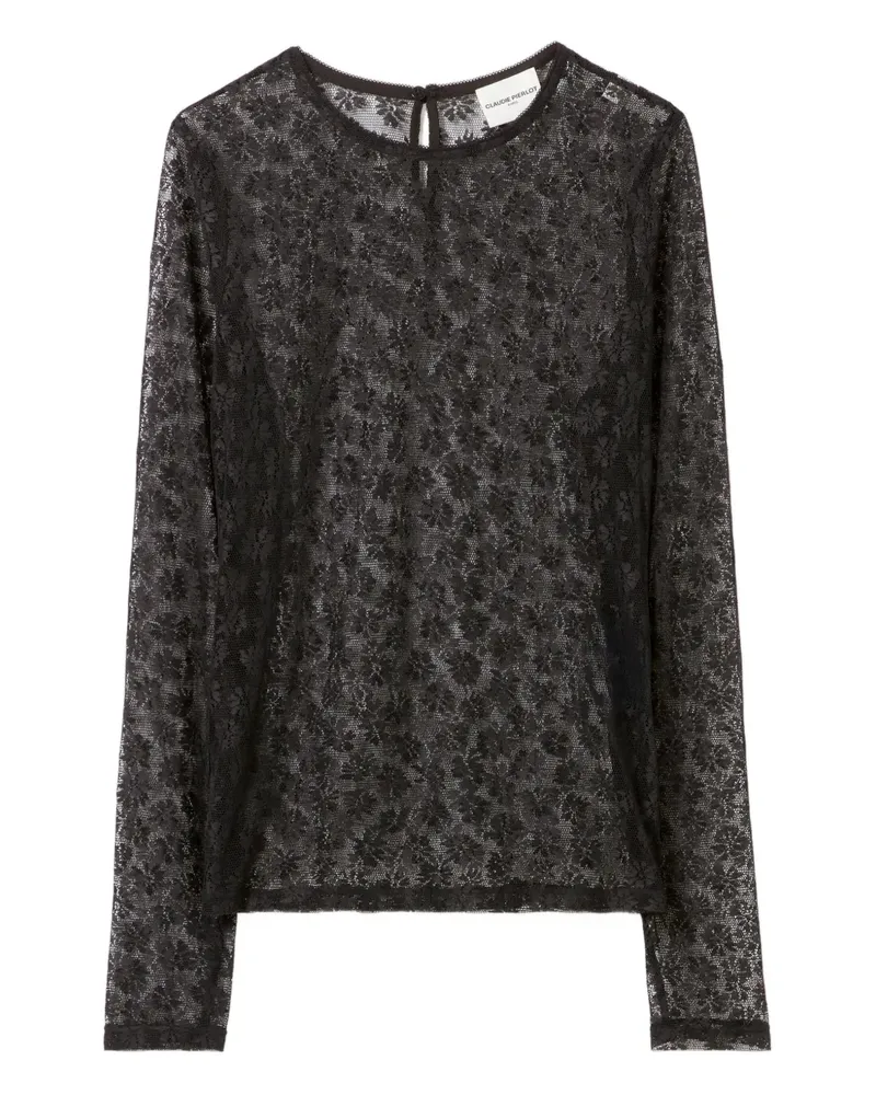 Claudie Pierlot Oberteil mit Spitze - Schwarz Schwarz