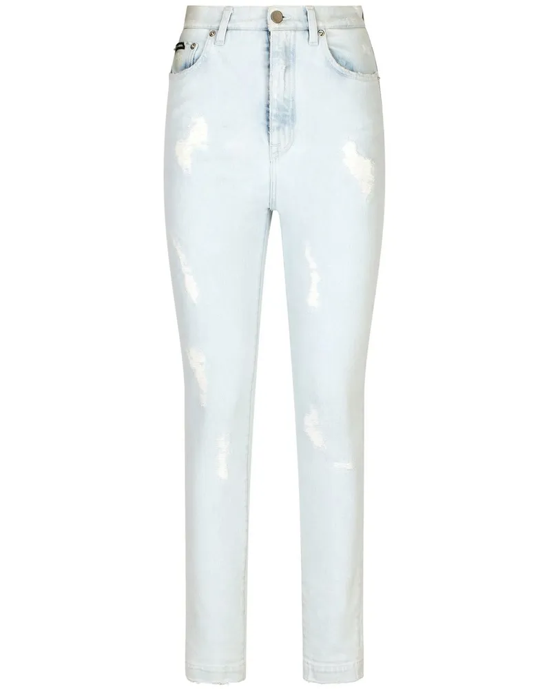Dolce & Gabbana Schmale Grace Distressed-Jeans - Blau Blau