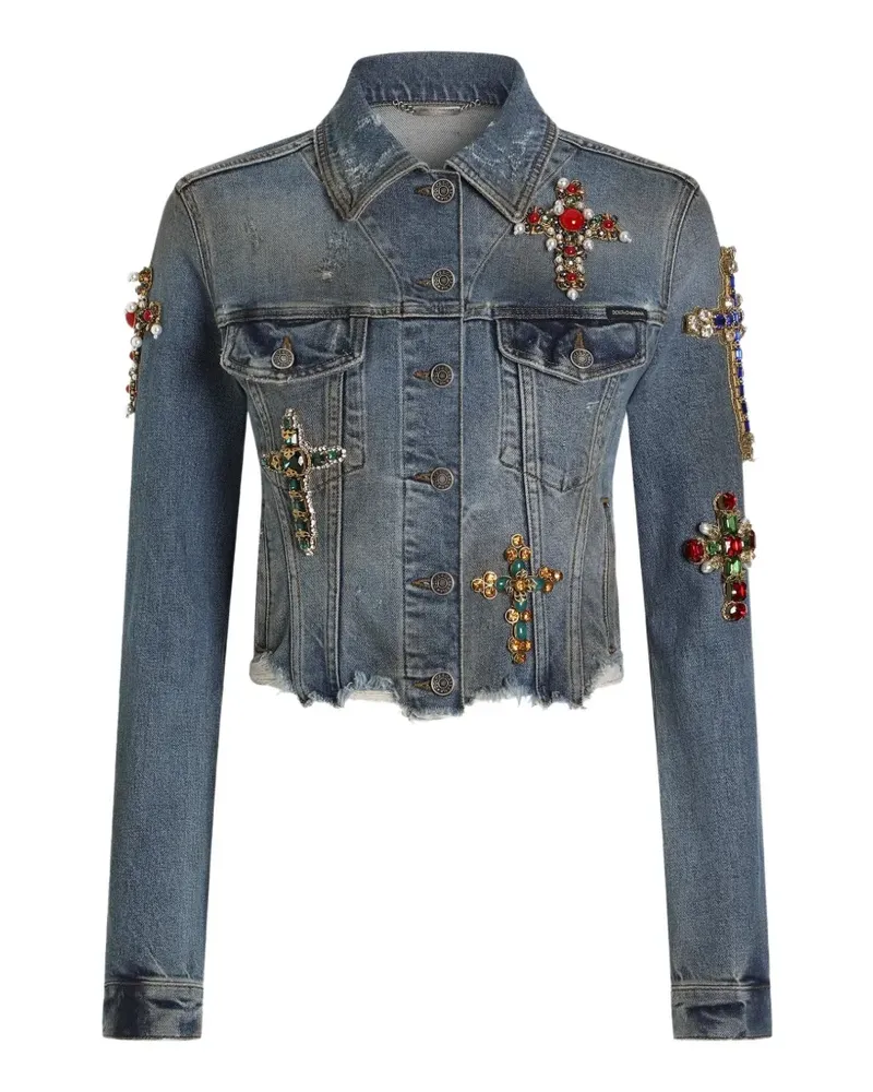 Dolce & Gabbana Jeansjacke mit Stickerei - Blau Blau