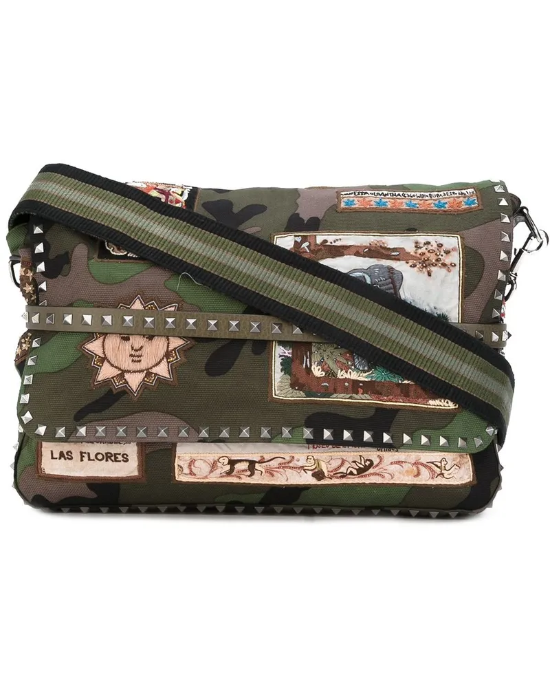 Valentino Garavani Kuriertasche mit Camouflage-Print - Grün Grün