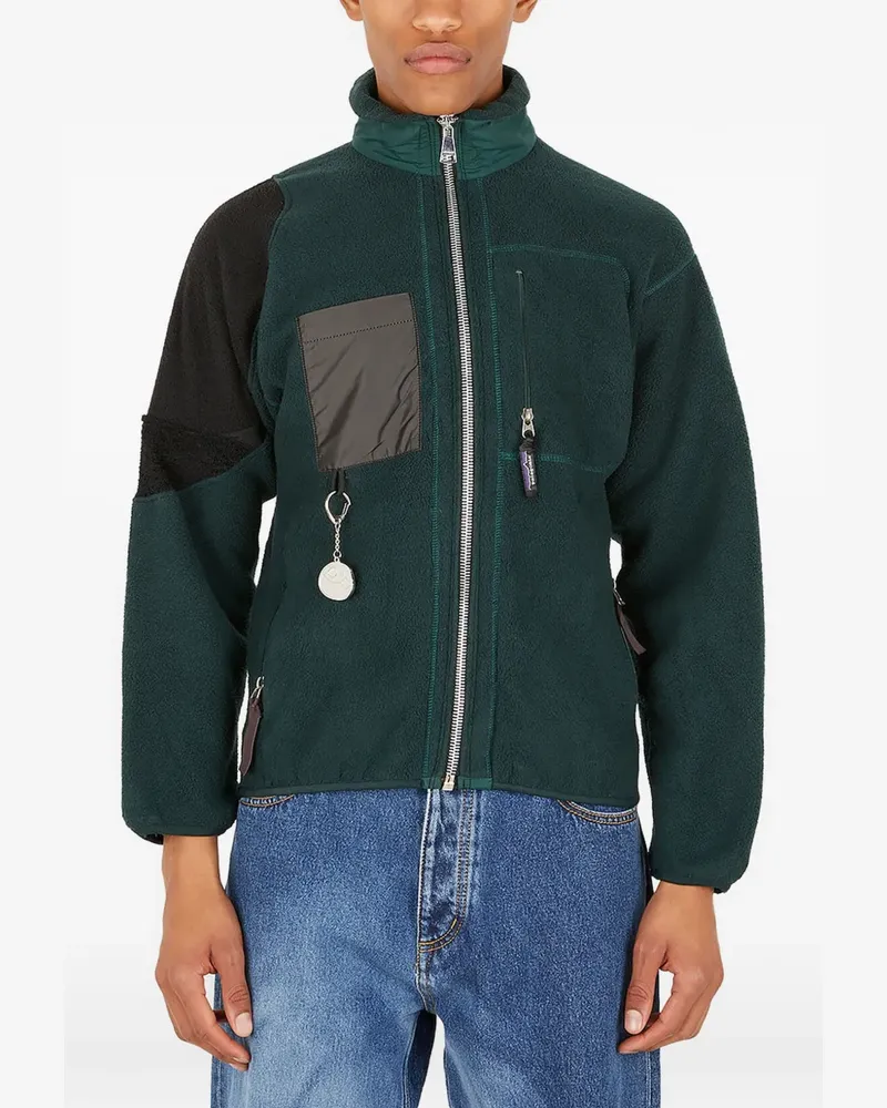 (di)vision fleece-weave panelled jacket - Grün Grün