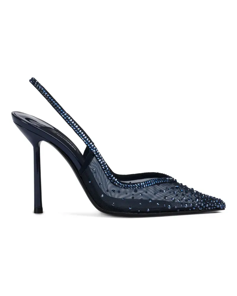 Le Silla Nicole Slingback-Pumps mit Kristallen 100mm - Blau Blau