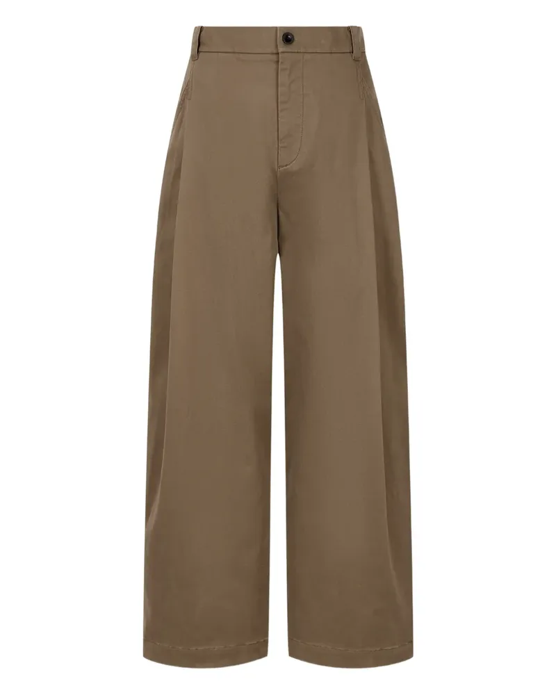 STUDIO TOMBOY Bundfaltenhose mit Gürtel - Braun Braun