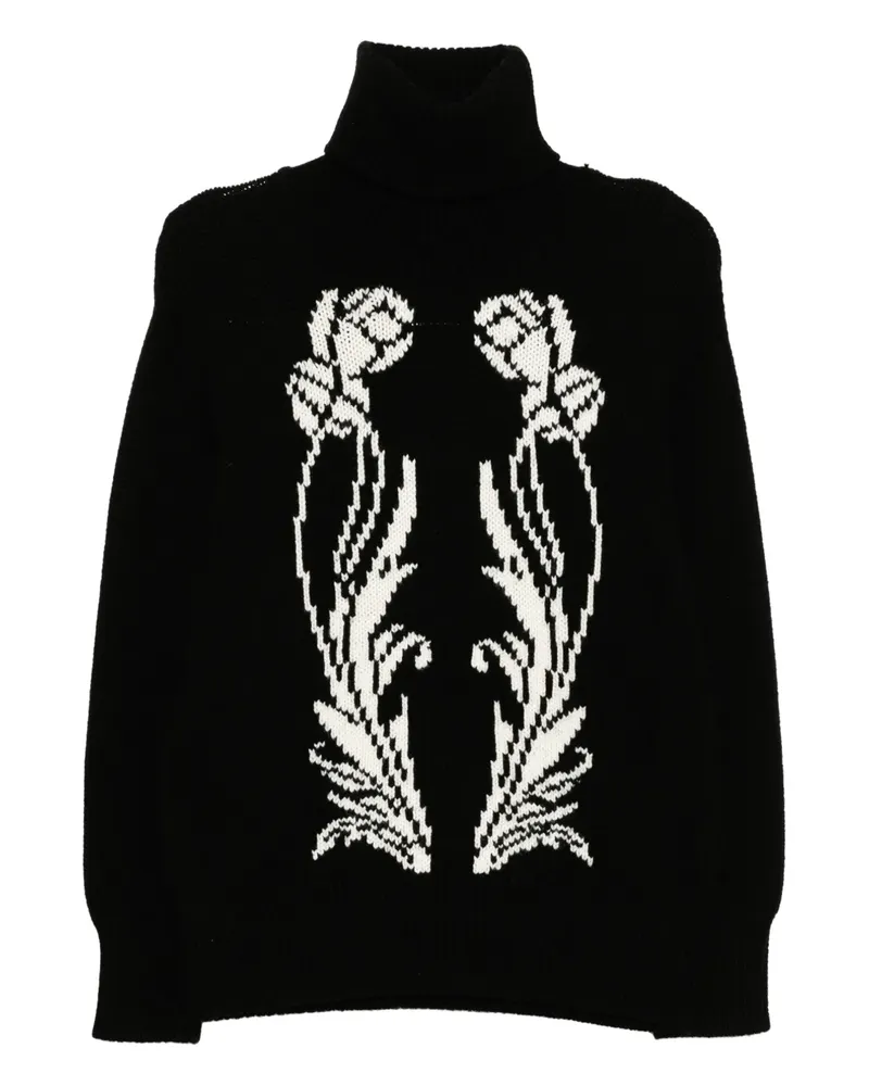 Monse Pullover mit Art-Déco-Intarsie - Schwarz Schwarz
