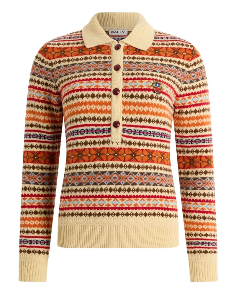 Bally Gestricktes Poloshirt mit Logo - Nude Nude