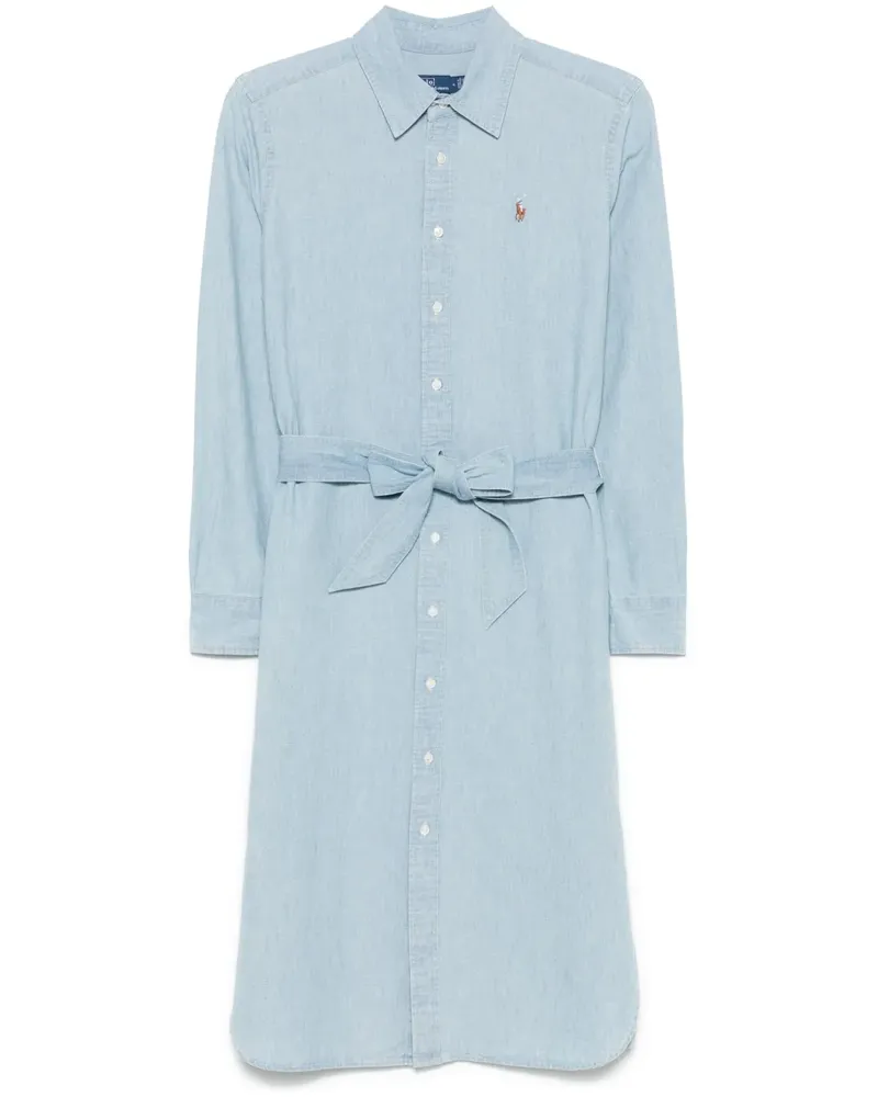 Ralph Lauren Minikleid mit Polo Pony-Stickerei - Blau Blau