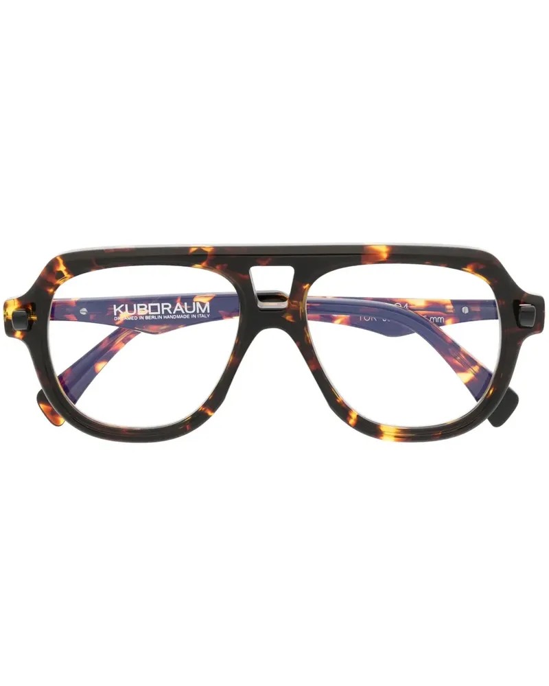 KUBORAUM Sonnenbrille mit eckigem Gestell - Braun Braun