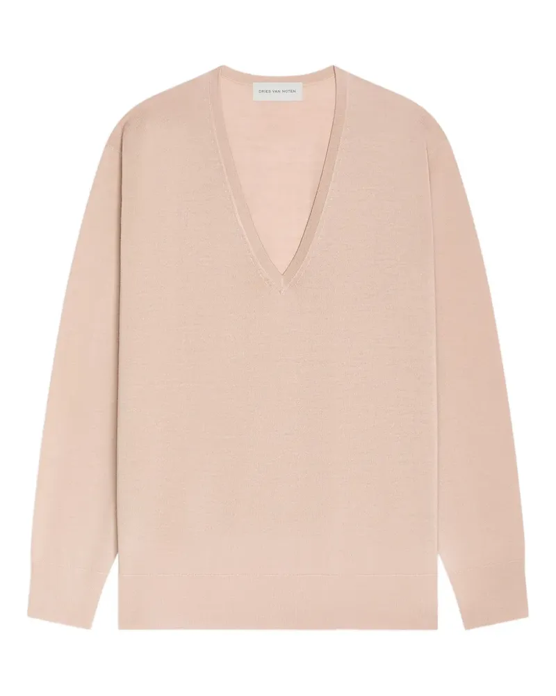 Dries van Noten Pullover mit V-Ausschnitt - Nude Nude