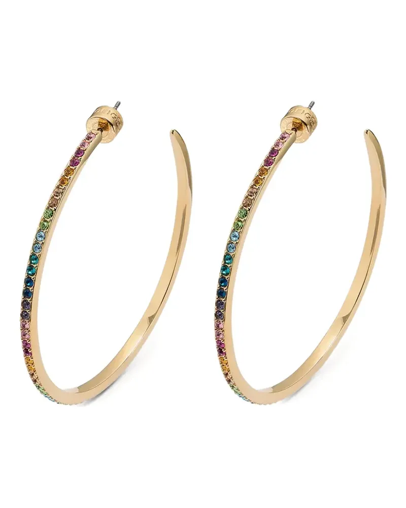 Kurt Geiger Rainbow crystal-embellished hoop earrings - Gold Gold