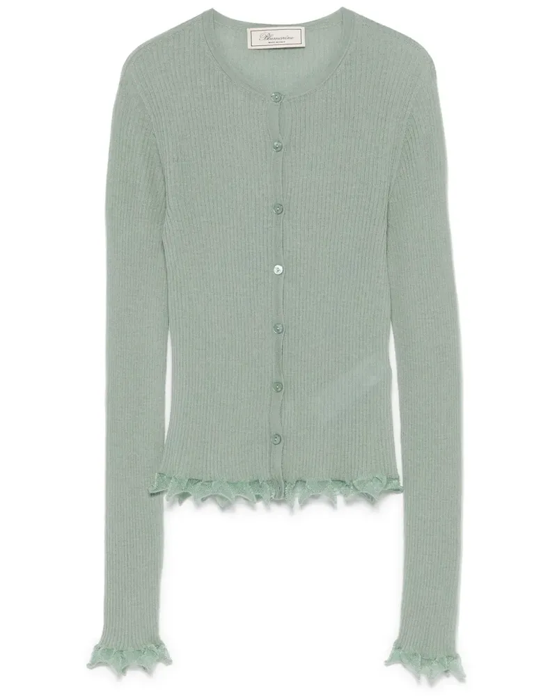 Blumarine Cardigan mit gekräuseltem Saum - Grün Grün