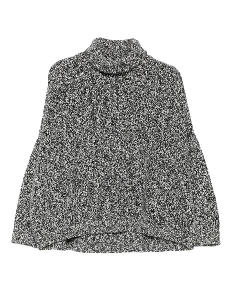 Dušan Melierter Rollkragenpullover - Schwarz Schwarz