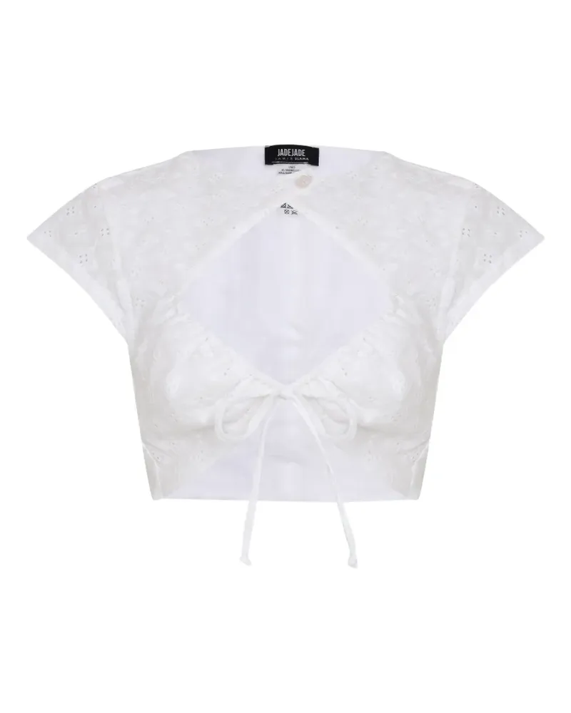 Amir Slama x Jade Picon Bluse mit Ösenverschluss - Weiß Weiß