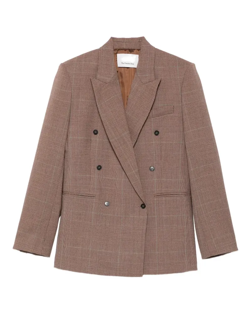 FRANKIE Shop Monterey Glen-plaid double-breasted jacket - Braun Braun