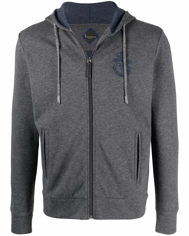 Billionaire Hoodie mit Wappen - Grau Grau