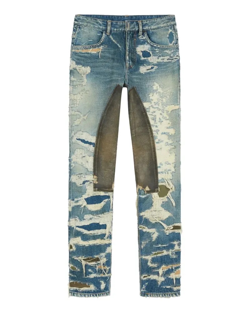 Givenchy distressed patch-detail jeans - Blau Blau