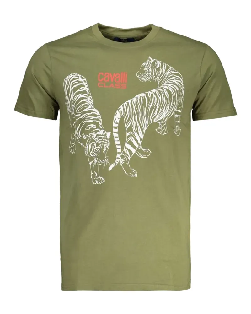 Roberto Cavalli tiger-print T-shirt - Grün Grün