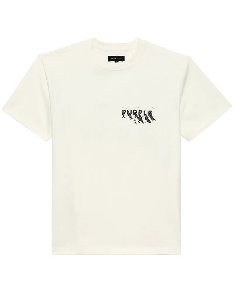 PURPLE BRAND T-Shirt mit Logo-Print - Weiß Weiß