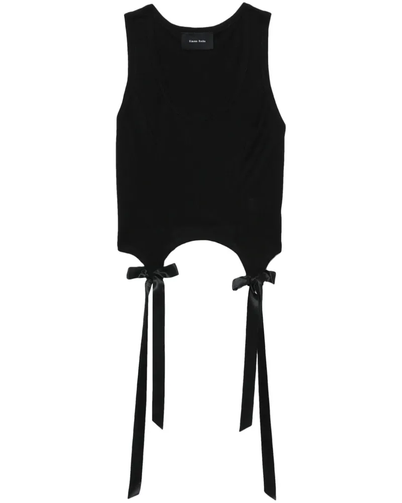Simone Rocha Top mit Schleife - Schwarz Schwarz