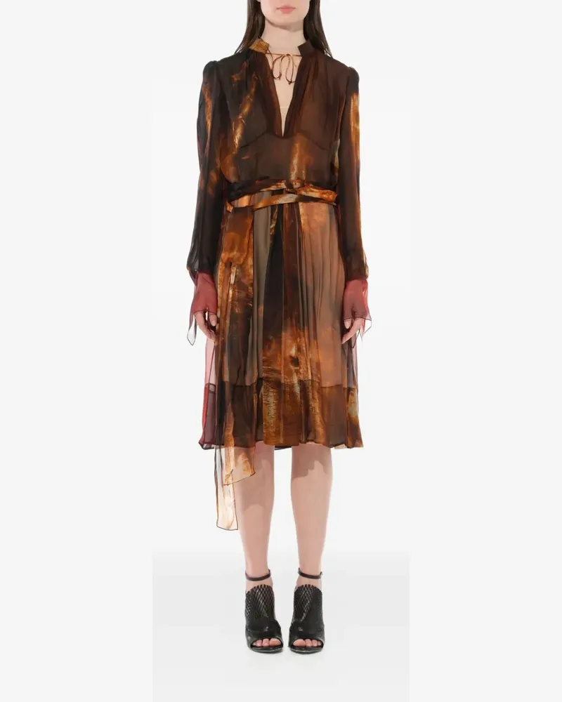 Givenchy Podium fire-print dress - Braun Braun