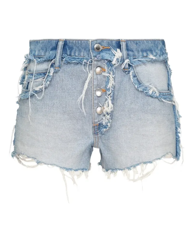 Alexander Wang Ausgefranste Jeans-Shorts - Blau Blau