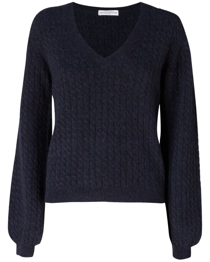 Ballantyne Pullover mit Zopfmuster - Blau Blau