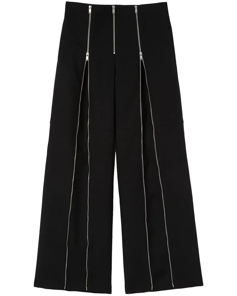 Jil Sander Weite Hose mit Reißverschluss - Schwarz Schwarz