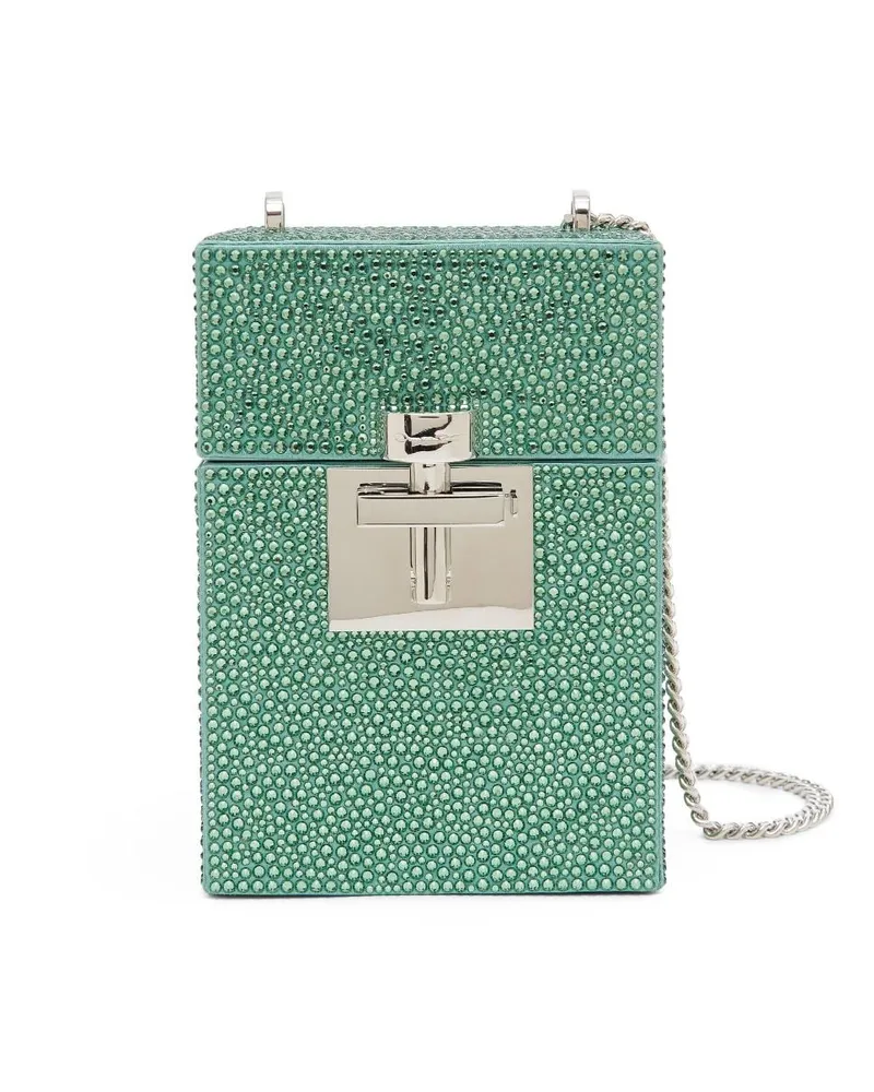 Oscar de la Renta Beuteltasche mit Kristallen - Grün Grün