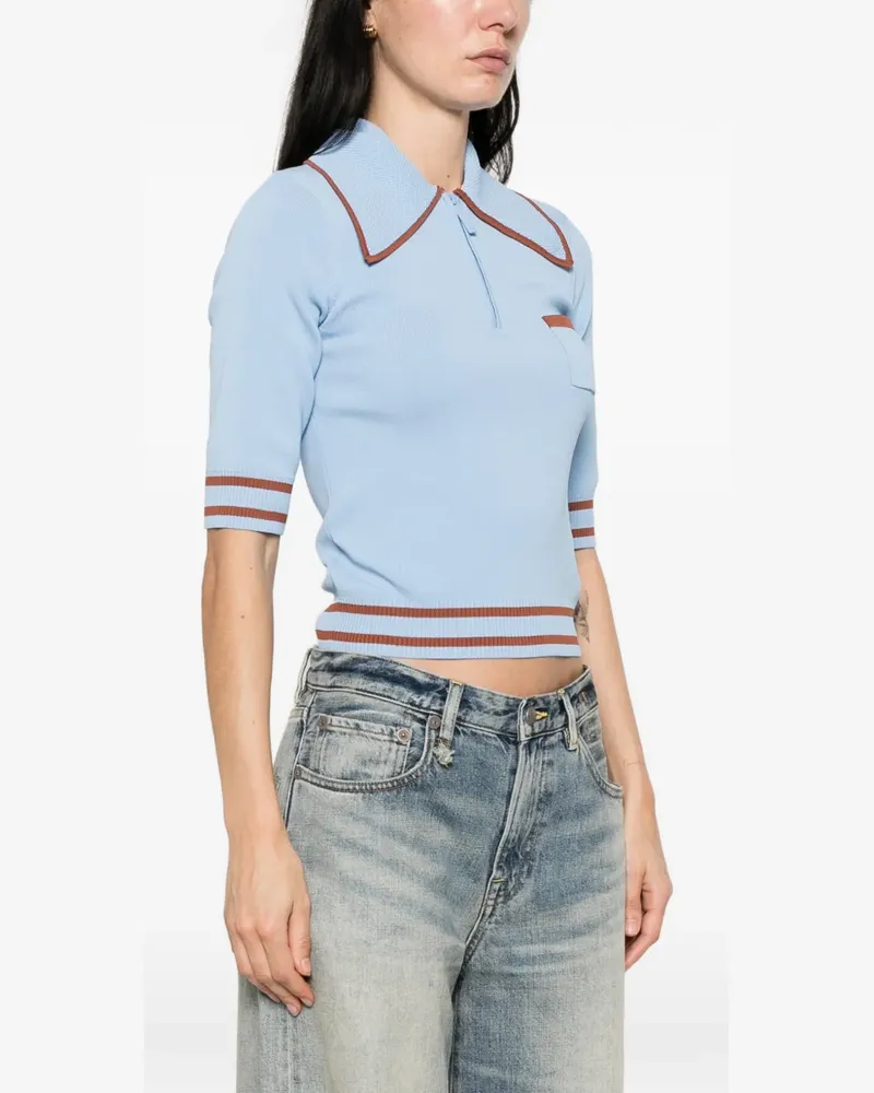ALEMAIS contrast-trim half-zip polo top - Blau Blau